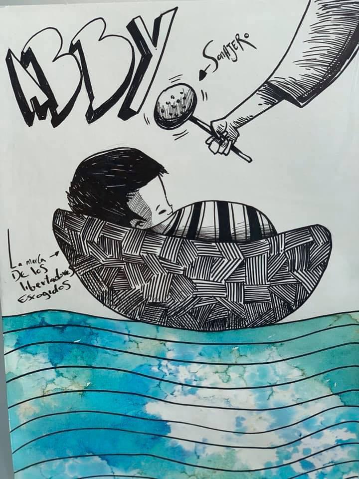 Dibujo de Abby con un sonajero